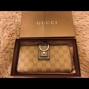 Gucci Abbey Long Wallet Canvas (Authentic) 203887